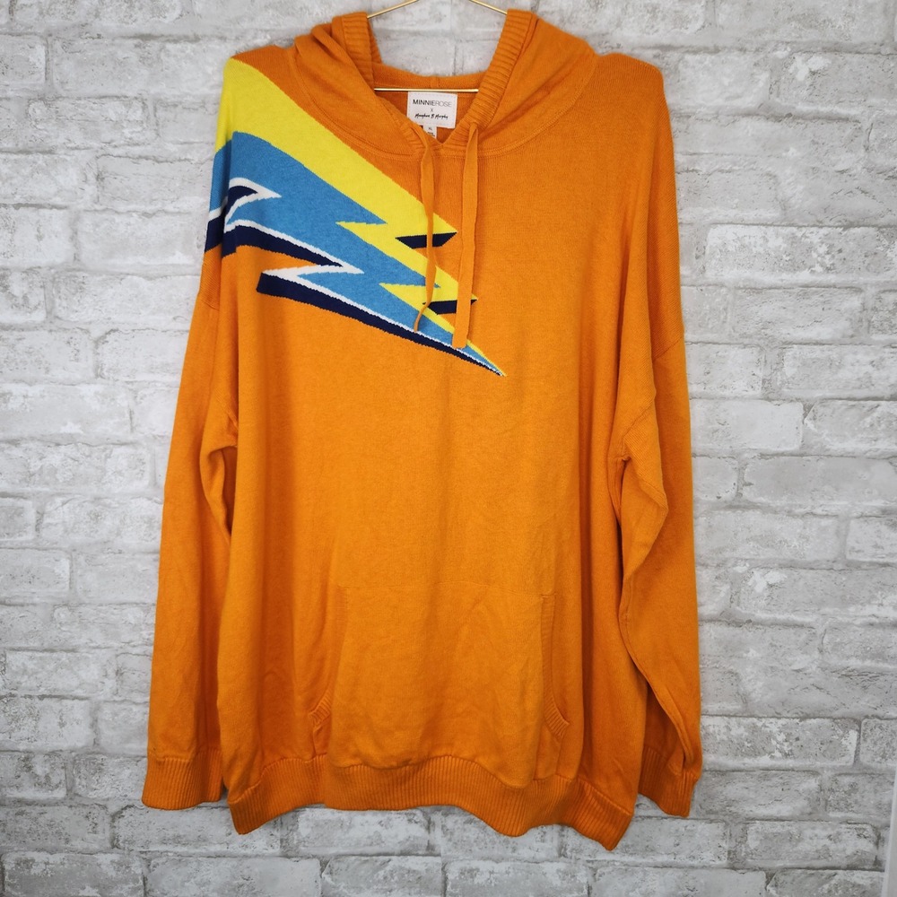 Minnie Rose Meaghan B Murphy Hoodie Lightning Bolt Fully Charged Preppy XL